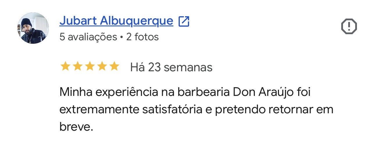Avaliação de Jubart Albuquerque no Google