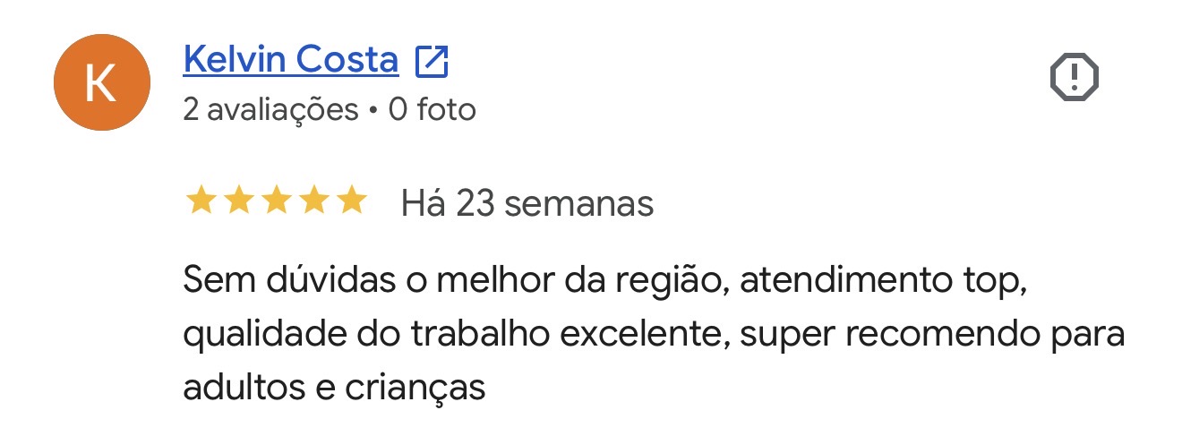 Avaliação de Kelvin Costa no Google