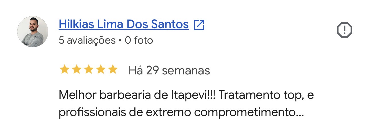 Avaliação de Hilkias Lima Dos Santos no Google