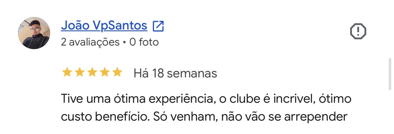 Avaliação de João VpSantos no Google