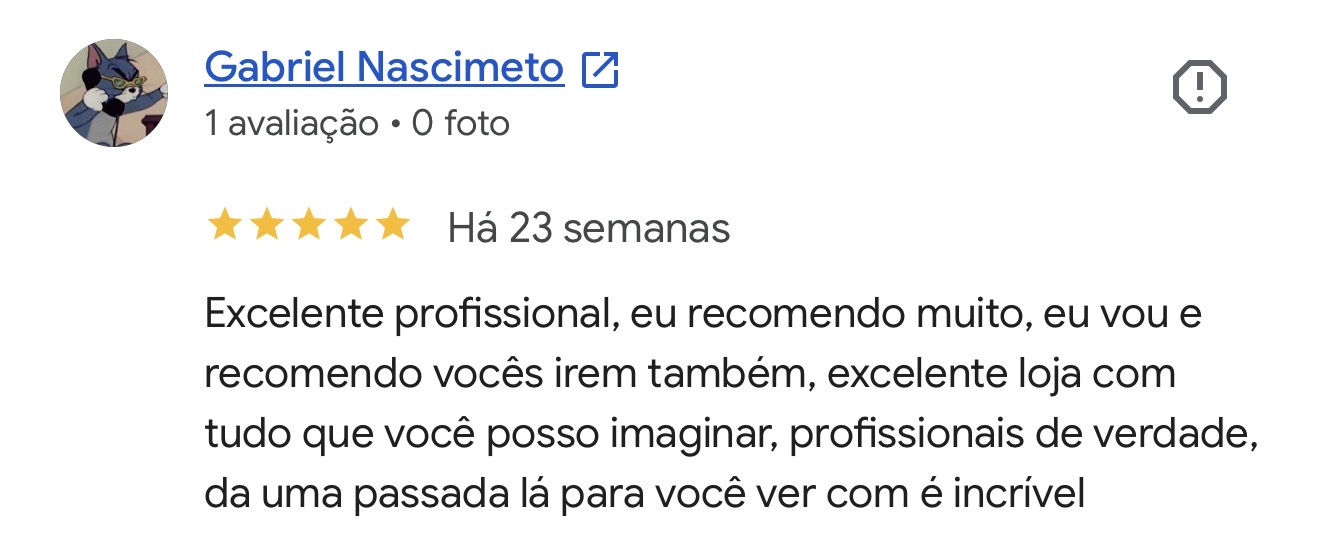Avaliação de Gabriel Nascimento no Google