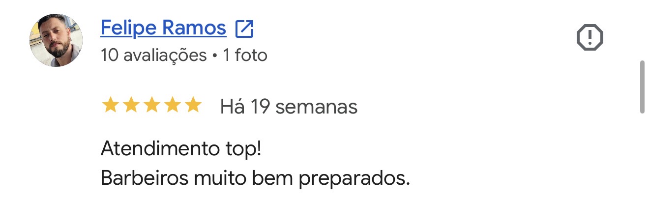 Avaliação de Felipe Ramos no Google